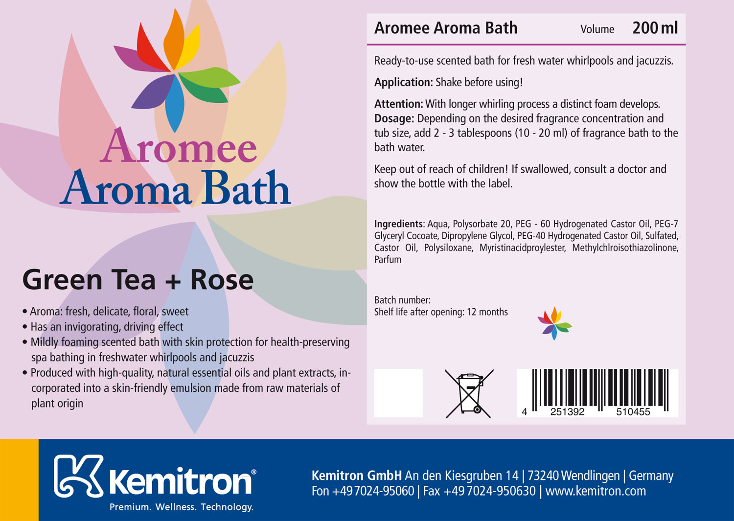 Aromee Aromabath "Green Tea + Roses"